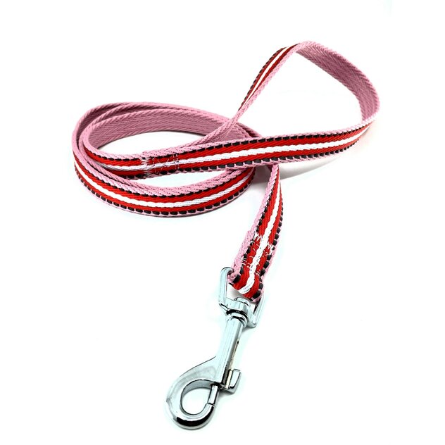 vodítko s reflexným prešitím červené 1,5 cm-